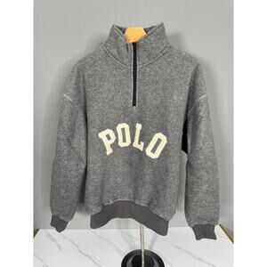 Polo Ralph Lauren Grey Quarter Zip Fleece Sweatshirt